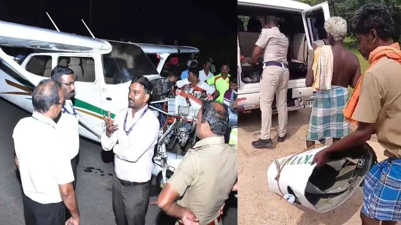  Parts of the training plane fell off before it even landed and The search for one part is underway 