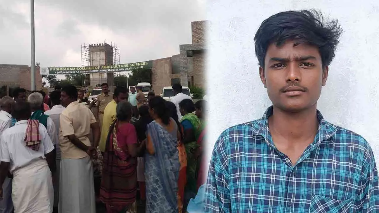  தனியார் கல்லூரி மாணவர் சாவில் மர்மம்!  உறவினர்கள் சாலை மறியல்!