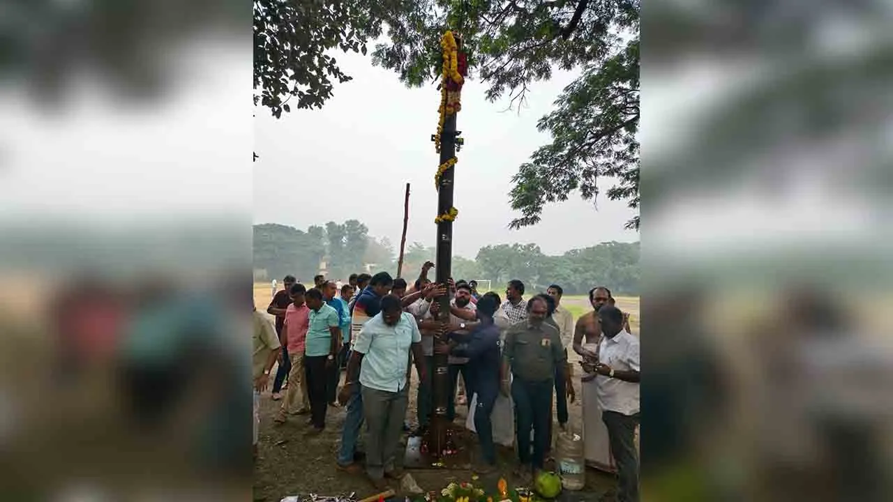  சென்னை புத்தகத்திருவிழா; அரங்கம் அமைக்க பந்தகால் நட்டு பூஜை!