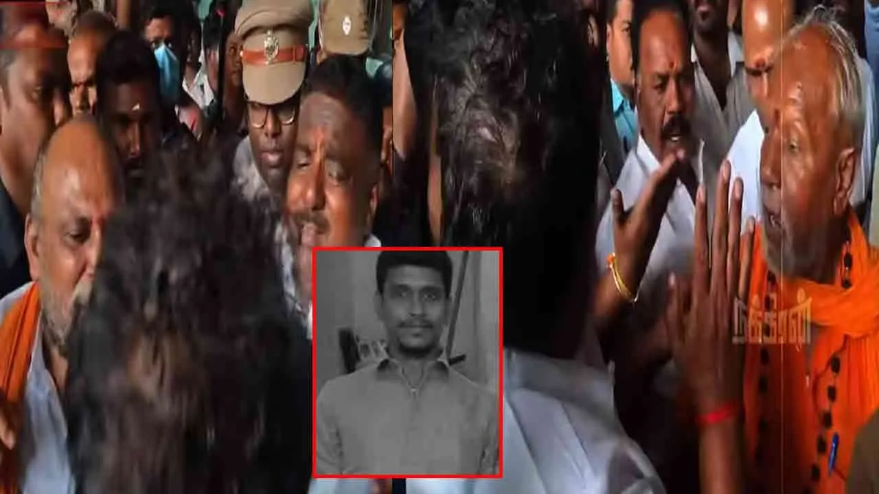  Nainar Nagendran consoles the family of the lost victim inThiruparankundram incident 