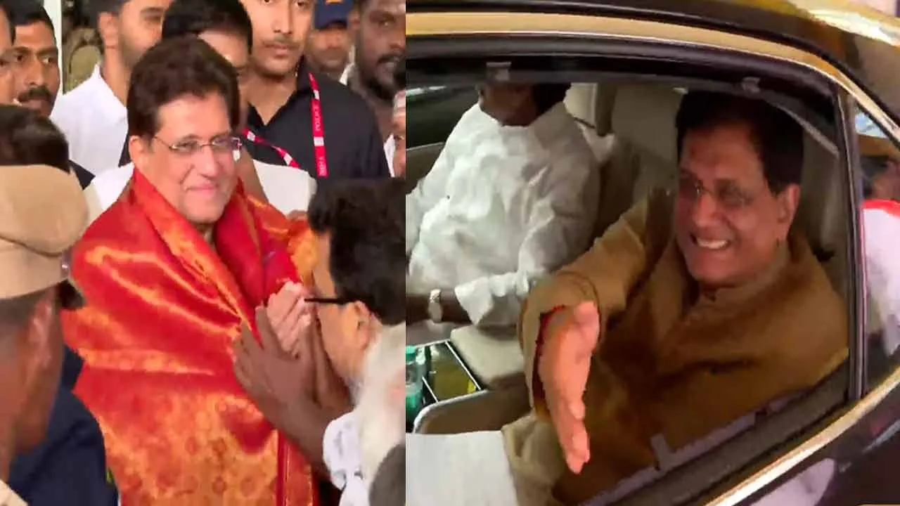  Union Minister Piyush Goyal has arrived in Tamil Nadu 