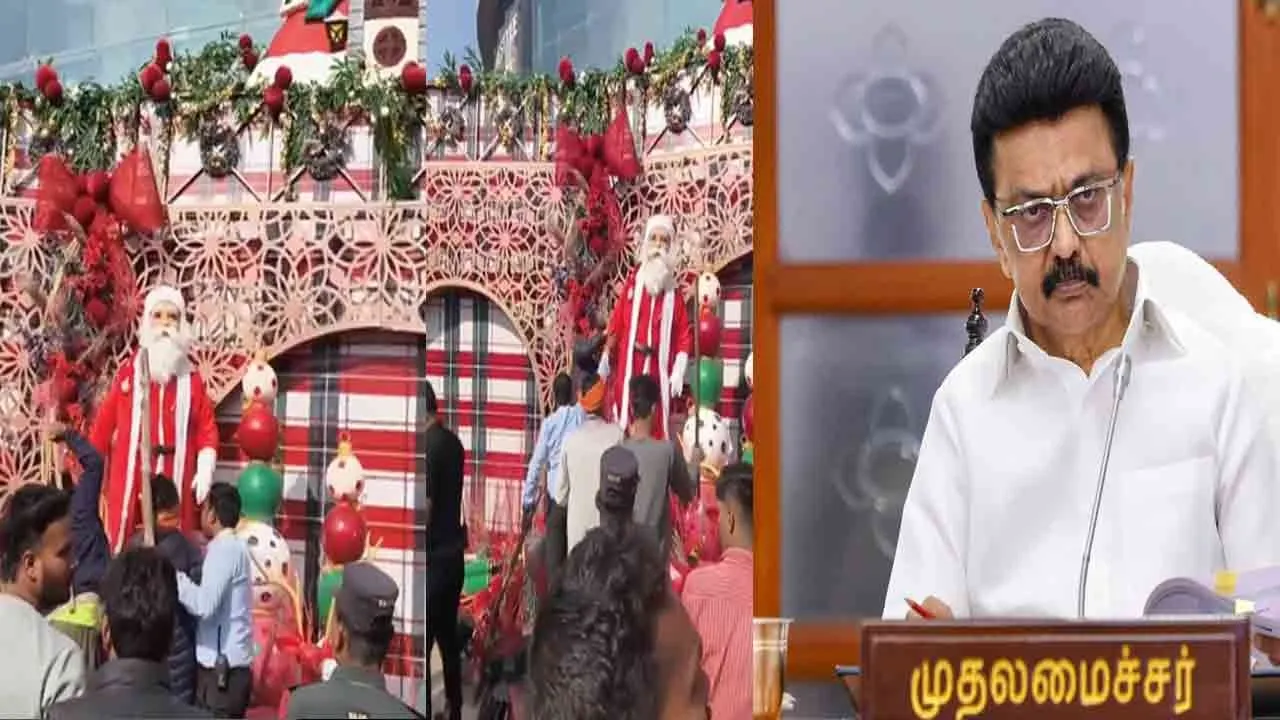  CM MK stalin condemns bajrang dal hit christmas things in Raipur 