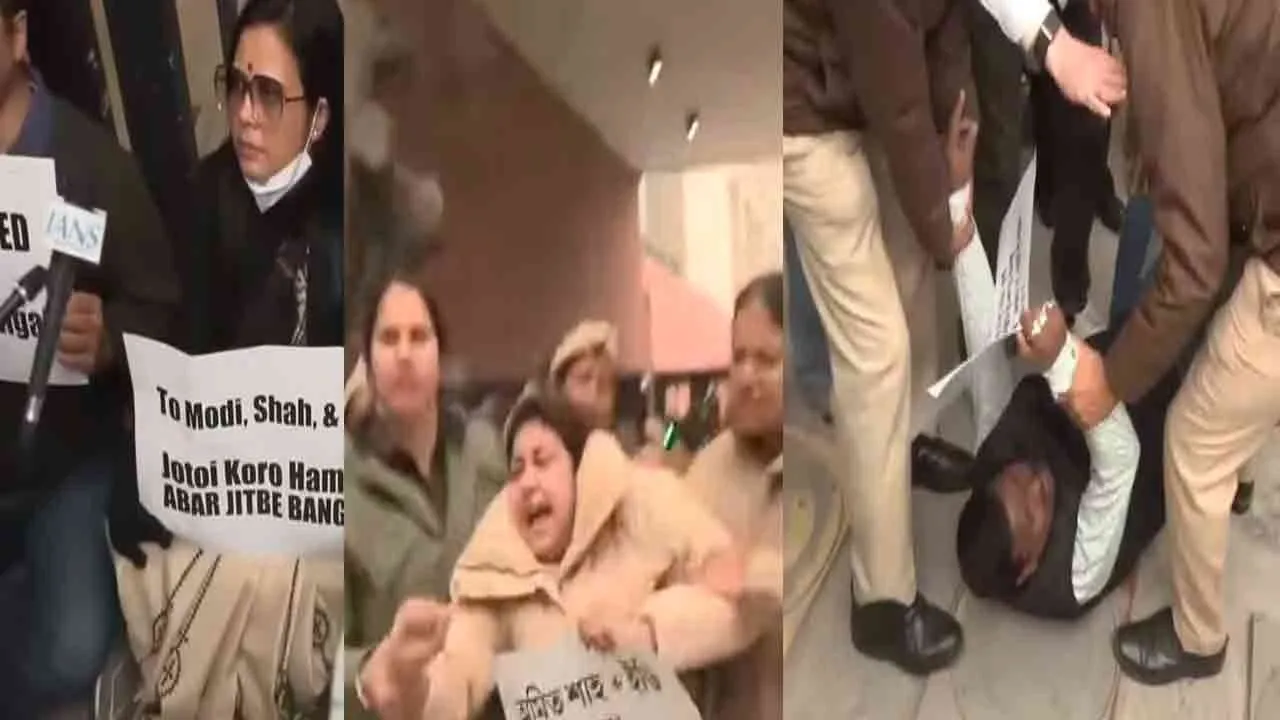  police arrested Trinamool Congress MPs in a mass roundup for Enforcement Directorate raid; 