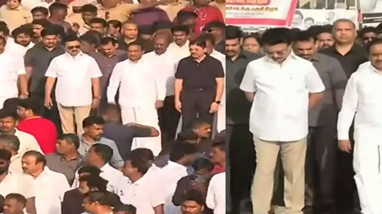  DMK peaceful rally towards Anna Memorial Photograph: (dmk) 