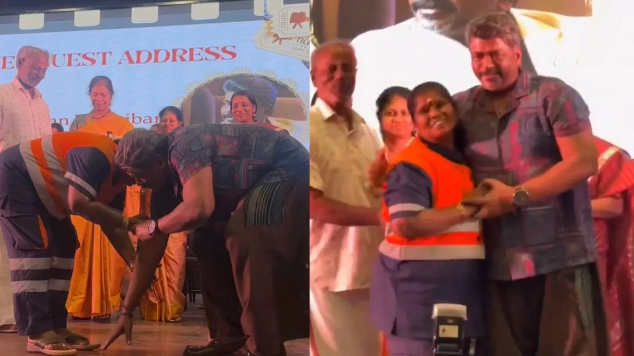  தூய்மை பணியாளரின் பாதம் தொட்டு பார்த்திபன் மரியாதை!