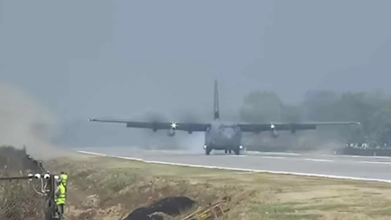  Prime Minister's plane lands on Assam National Highway 