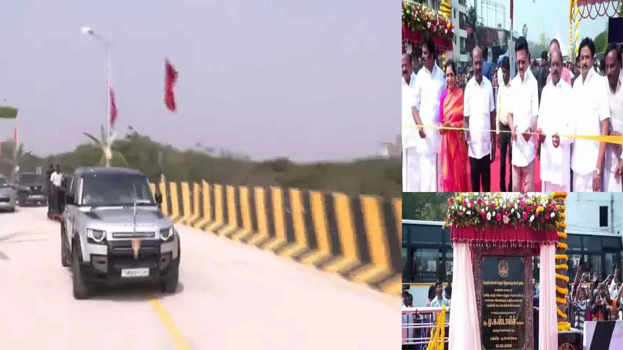  ‘எல்’ வடிவ மேம்பாலத்தை முதல்வர் மு.க. ஸ்டாலின் திறந்து வைத்தார்!