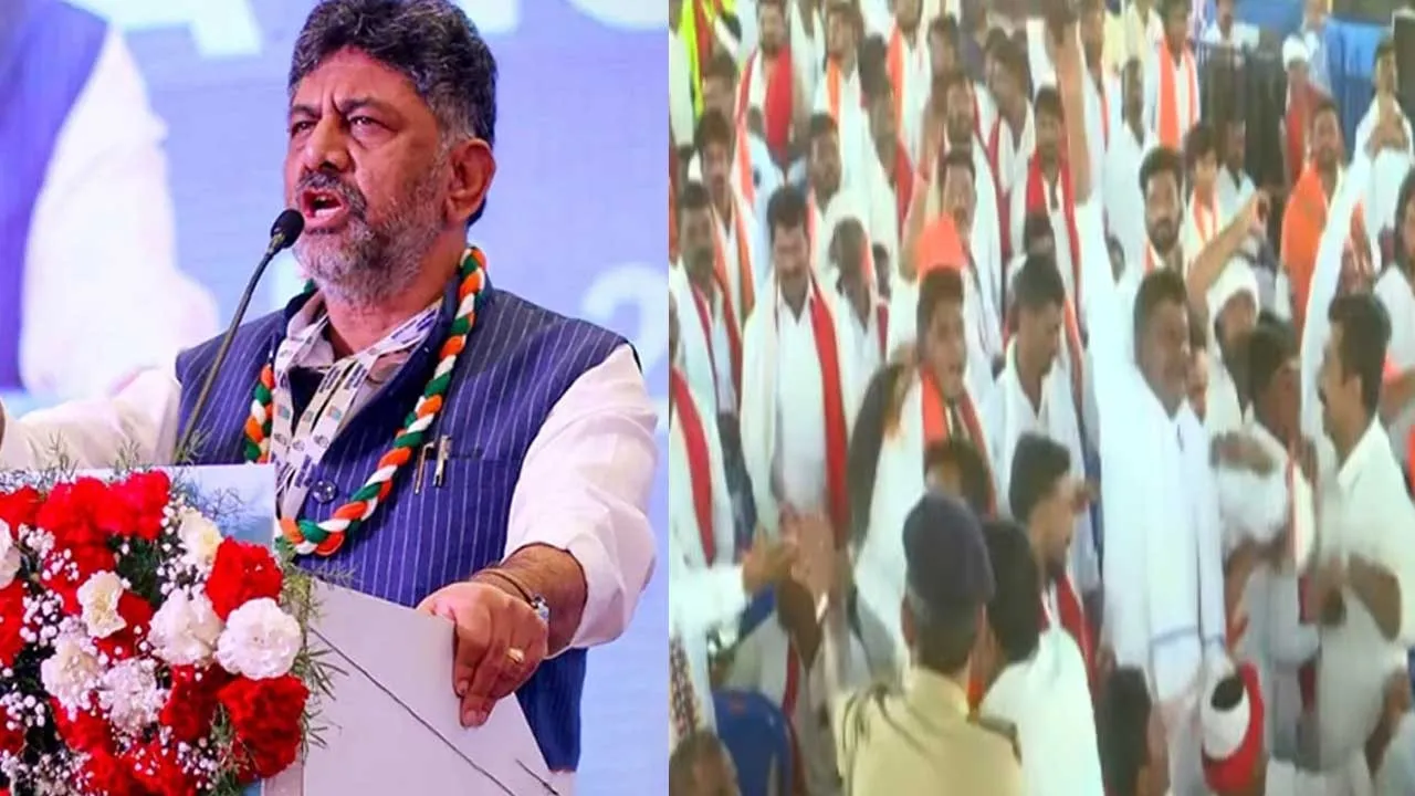  The person who showed his shoe against D.K. Shivakumar 