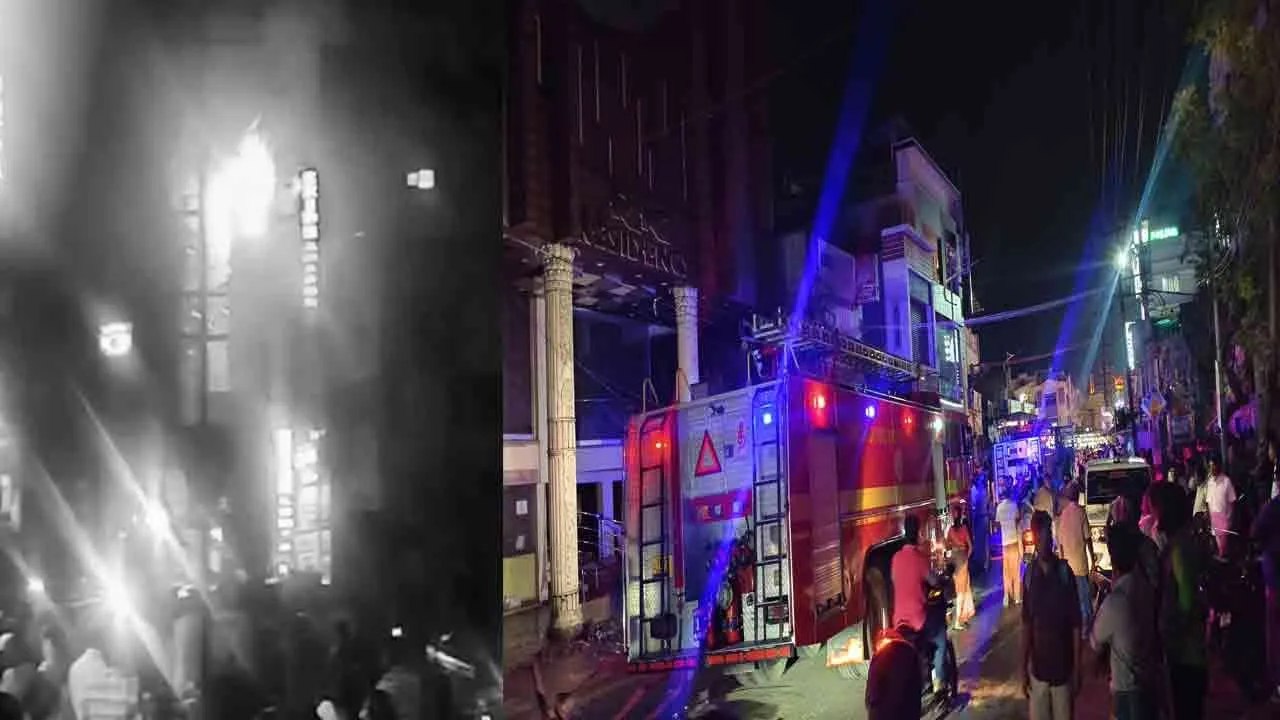  Sudden fire at private hotel in chidambaram 
