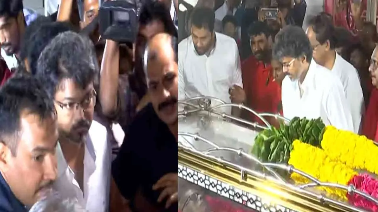  TVK leader Vijay pays tribute to comrade Nallakannu 