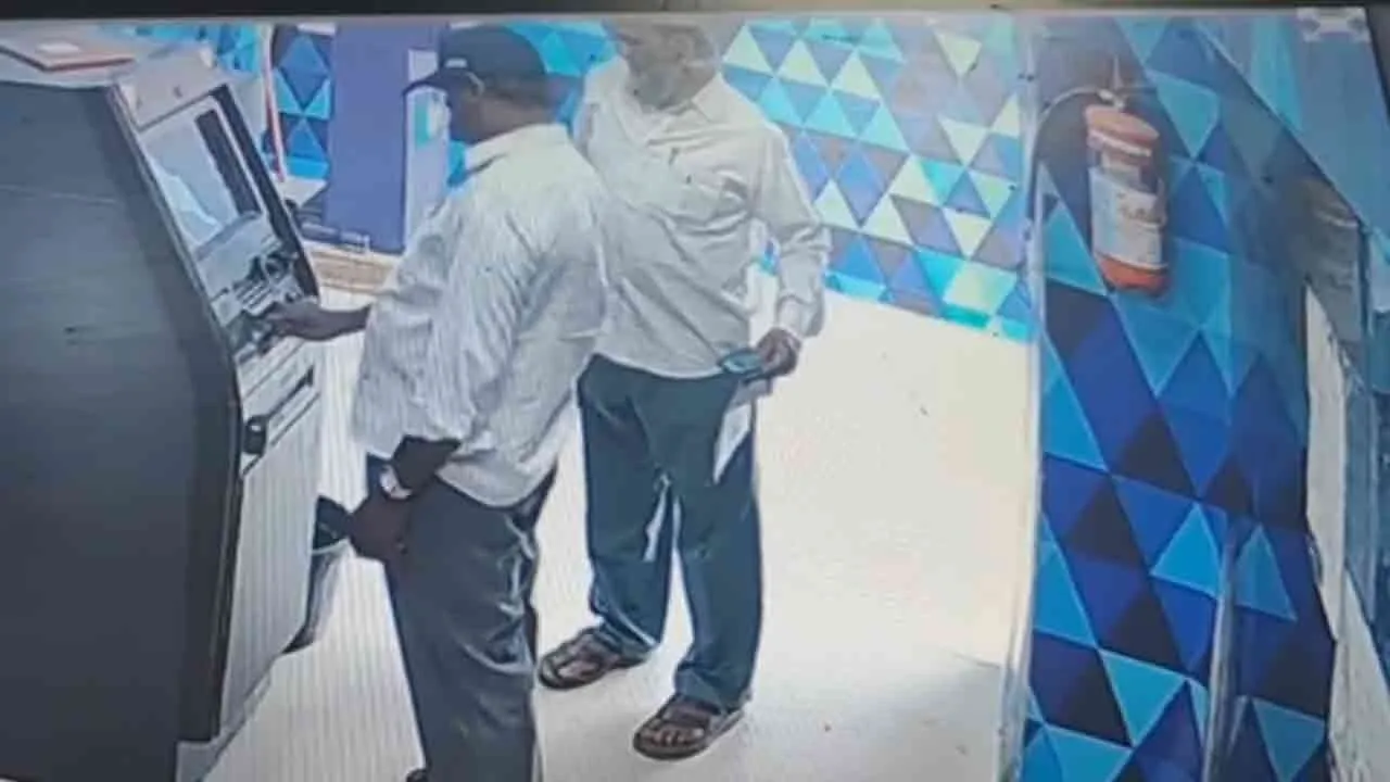  Police are investigating a thief who stole money from an ATM in a novel way 