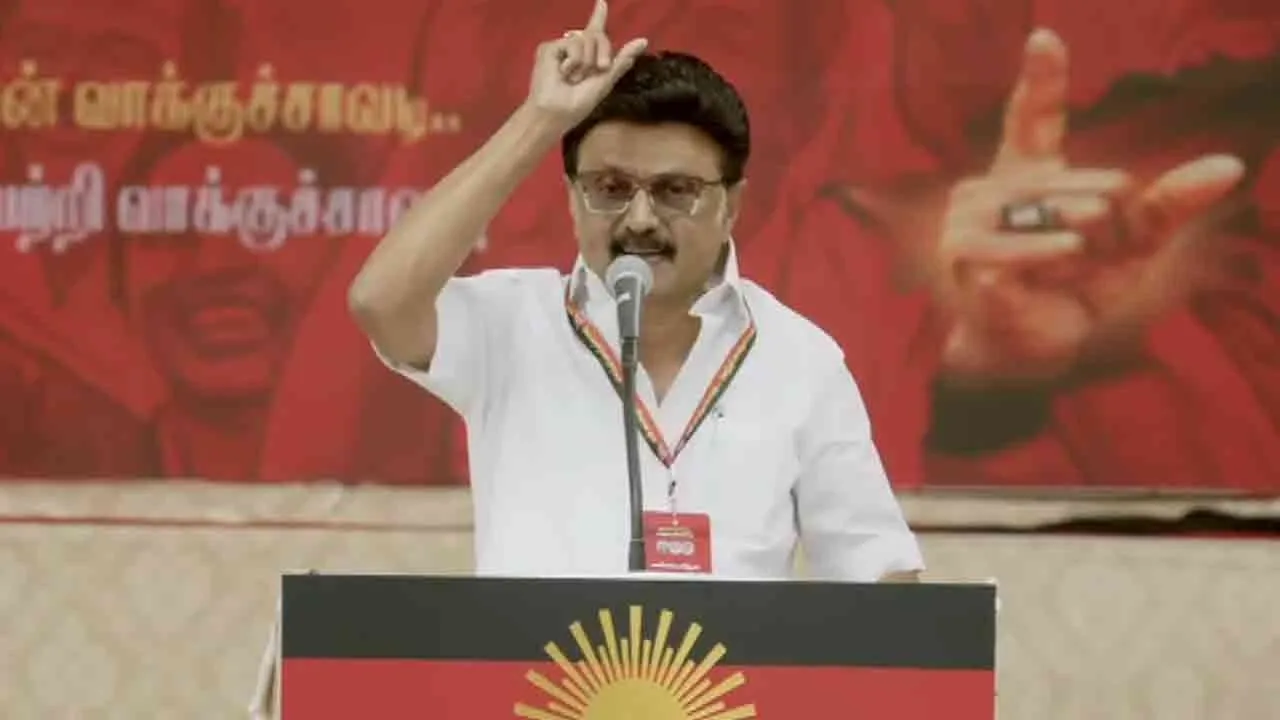  Chief Minister M.K. Stalin harshly criticized admk and bjp in Coimbatore dmk event 