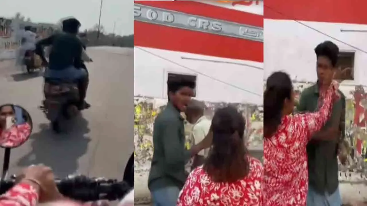  'Are you talking obscenely... Fall on your feet' - Women chase Photograph: (cuddalore) 