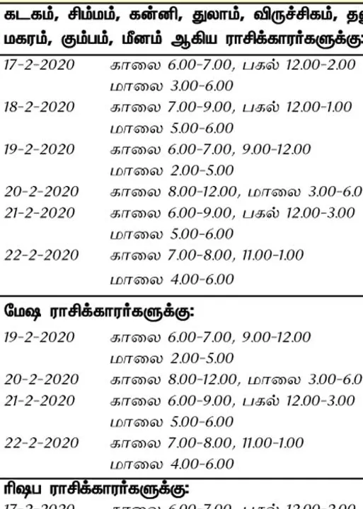  இந்த வாரத்தில் அனுகூலமான நாளும், நேரமும் 16-2-2020 முதல் 22-2-2020 