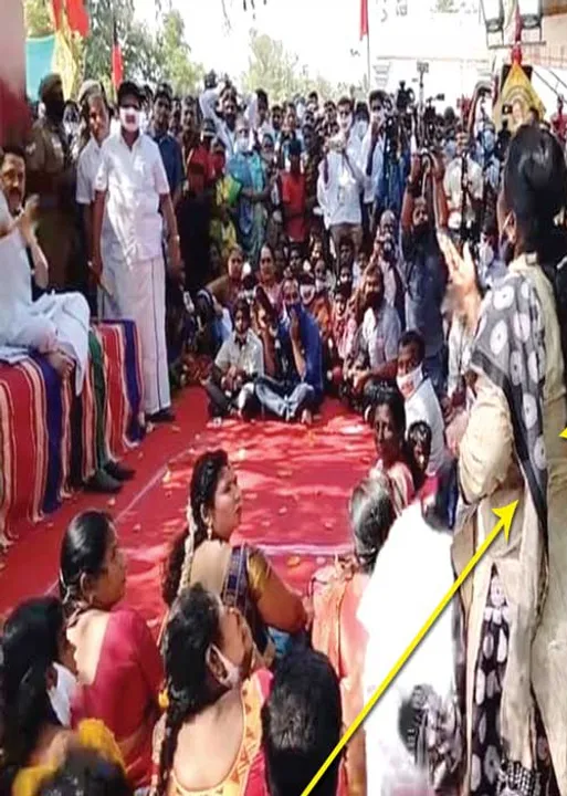  அமைச்சர் அனுப்பிய பெண் அம்பு! ஸ்டாலின் கூட்ட சர்ச்சை!