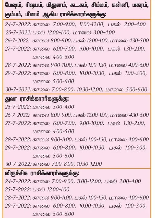  இந்த வாரத்தில்  அனுகூலமான  நாளும், நேரமும் 24-7-2022 முதல் 30-7-2022 வரை