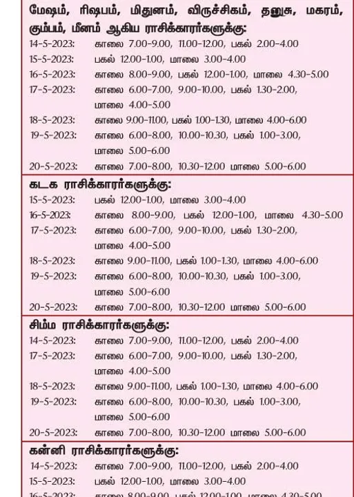  இந்த வாரத்தில் அனுகூலமான நாளும், நேரமும்   14-5-2023 முதல் 20-5-2023 வரை