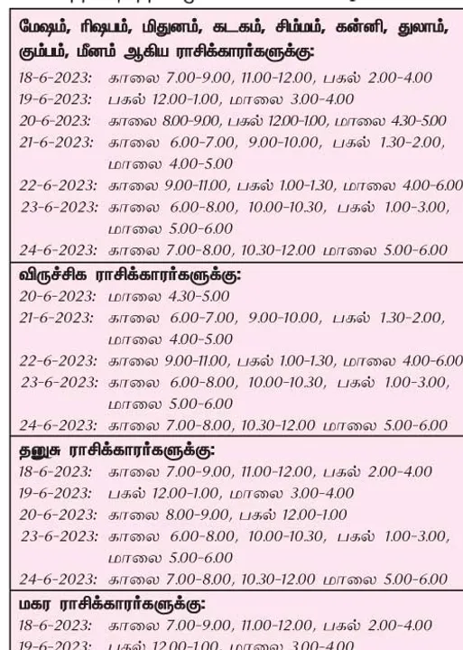  இந்த வாரத்தில் அனுகூலமான நாளும், நேரமும் 18-6-2023 முதல் 24-6-2023 வரை
