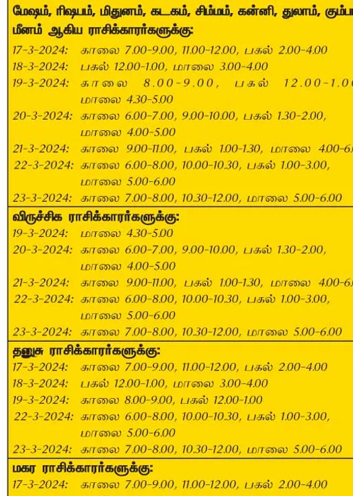  இந்த வாரத்தில் அனுகூலமான நாளும் 17-3-2024 முதல் 23-3-2024 வரை