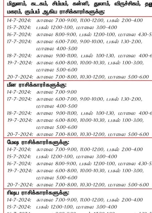  இந்த வாரத்தில் அனுகூலமான நாளும்   14-7-2024 முதல் 20-7-2024 வரை