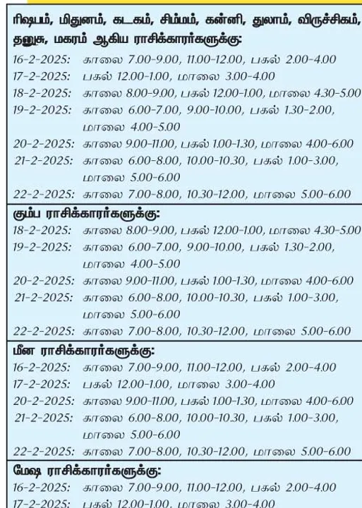  இந்த வாரத்தில் அனுகூலமான நாளும் 16-2-2025 முதல் 22-2-2025 வரை	