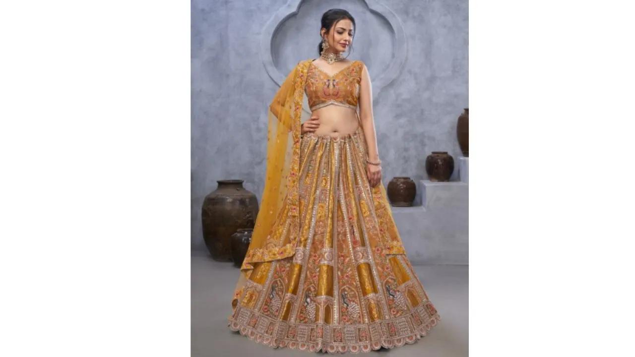 Sequinned Semi-Stitched Lehenga