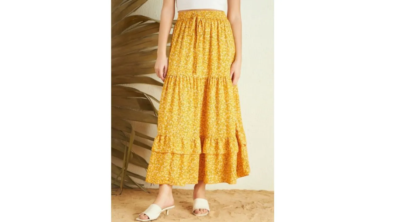 Berrylush Floral Printed Maxi Skirt