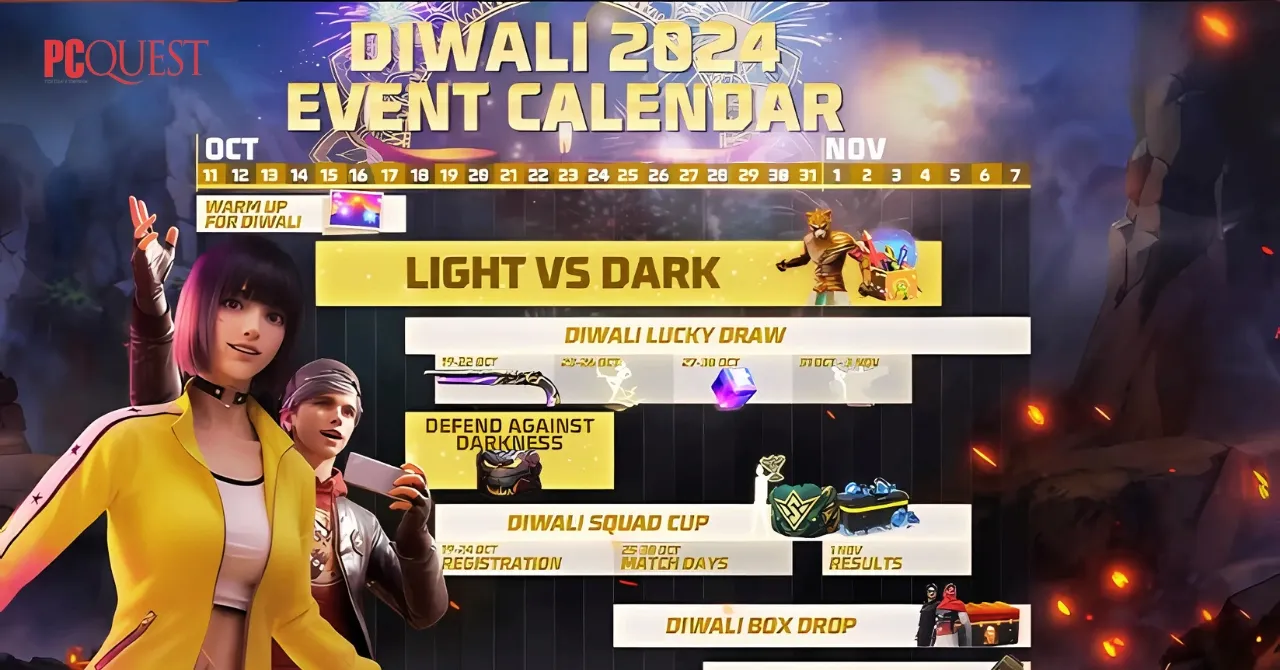 Free Fire MAX Diwali Lucky Draw and Defend Against Dark Event
