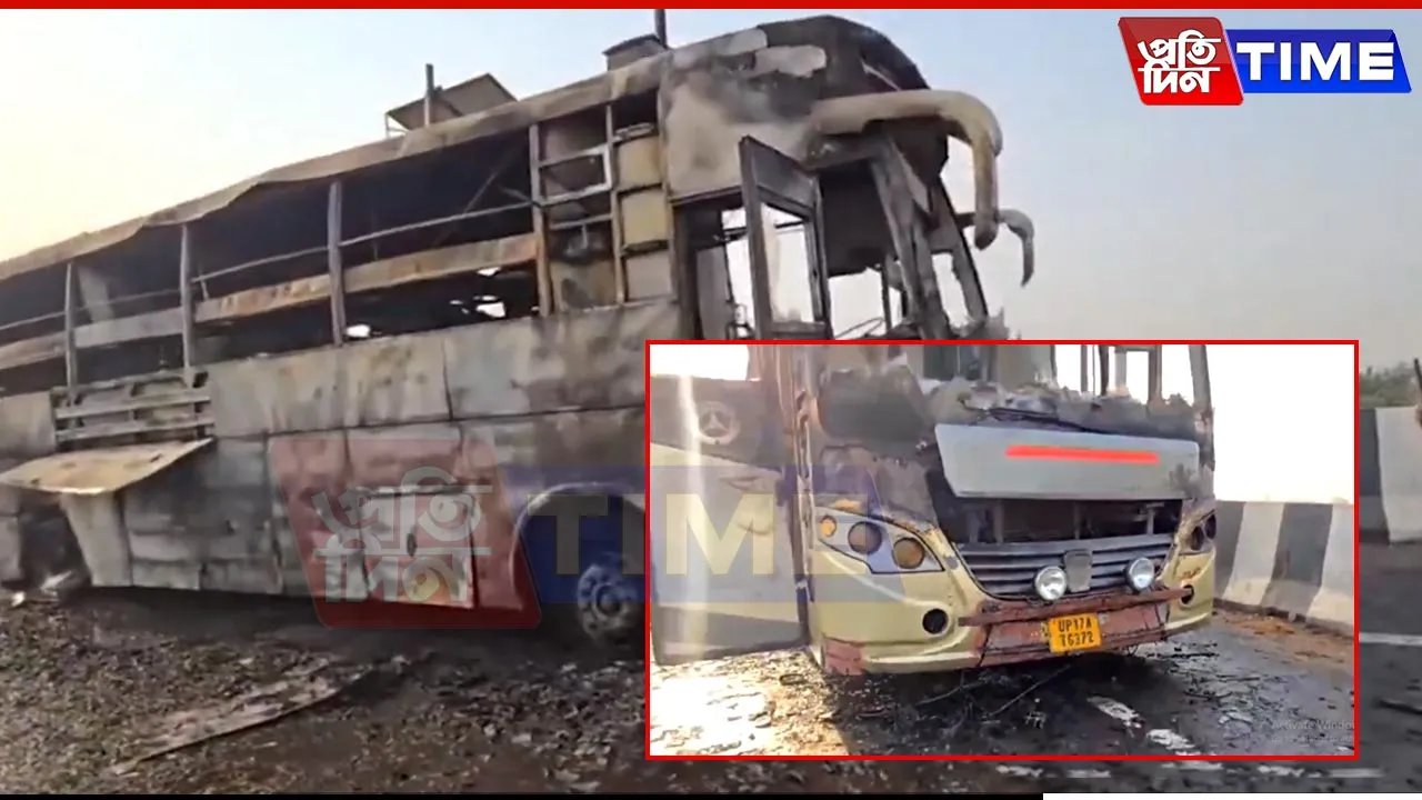 Five Killed, Several Injured as Sleeper Bus Catches Fire Near Lucknow