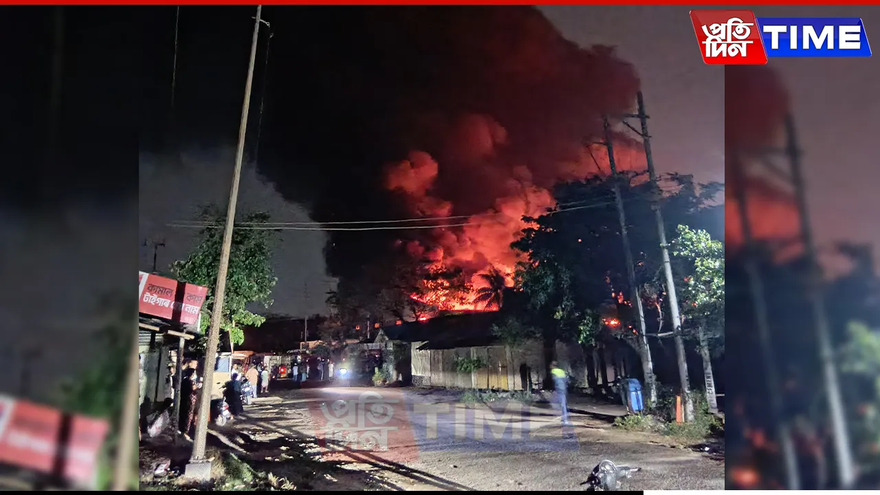 Massive Blaze Guts Warehouse Near Deepor Beel in Guwahati