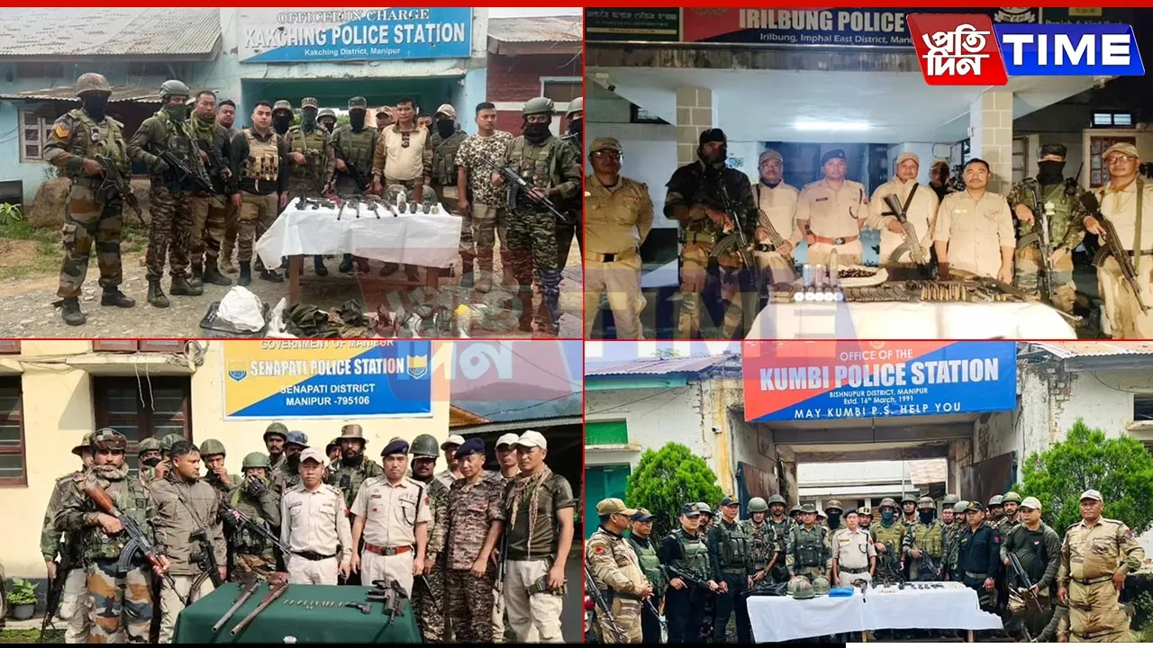 Manipur Security Forces Arrest 7 Militants, Seize Cache of Weapons