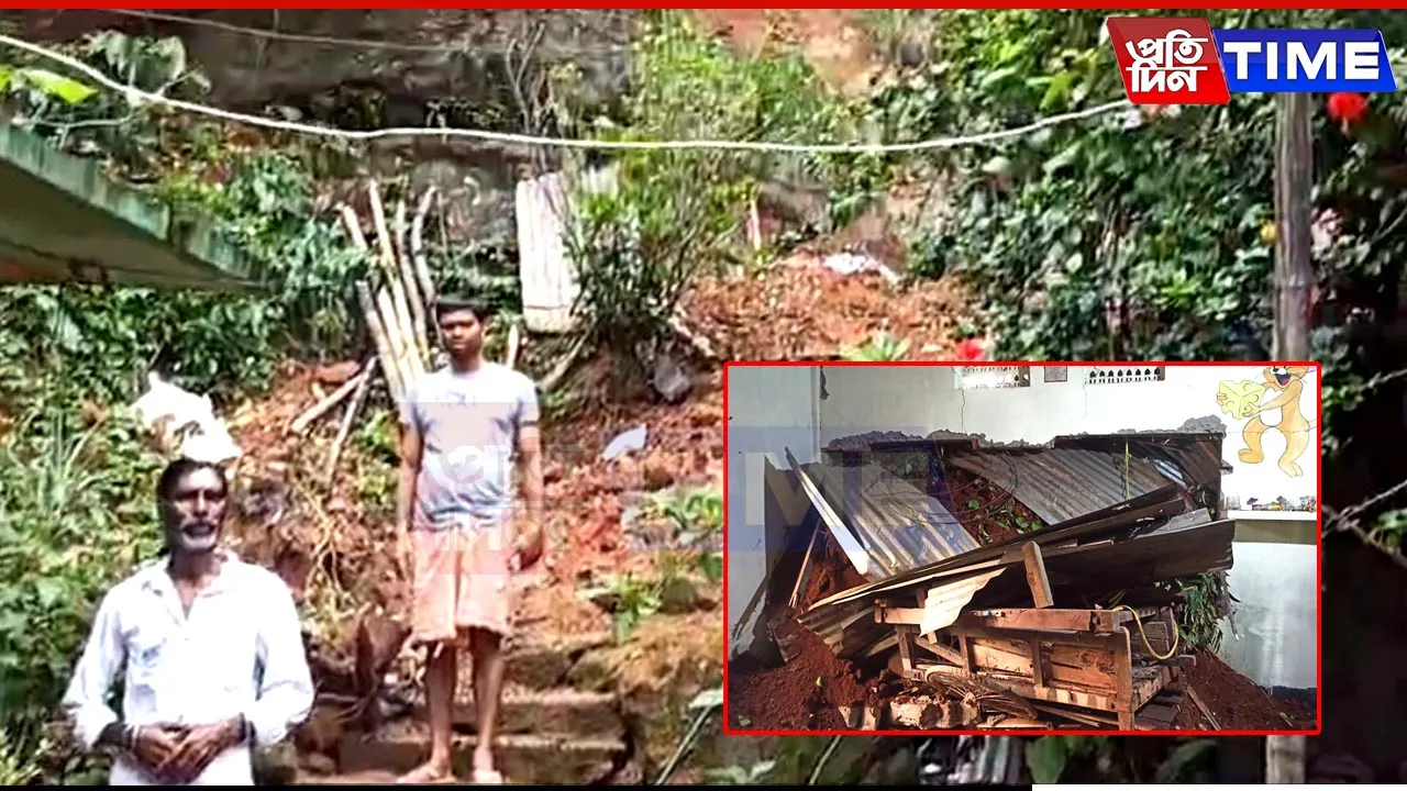 Landslides Ravage Chandrapur Homes; Elderly Woman Narrowly Saved