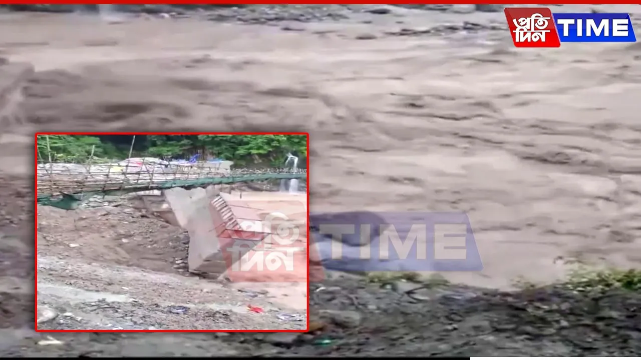Sikkim: Teesta River Swells Amid Heavy Rainfall, Snaps Bridge