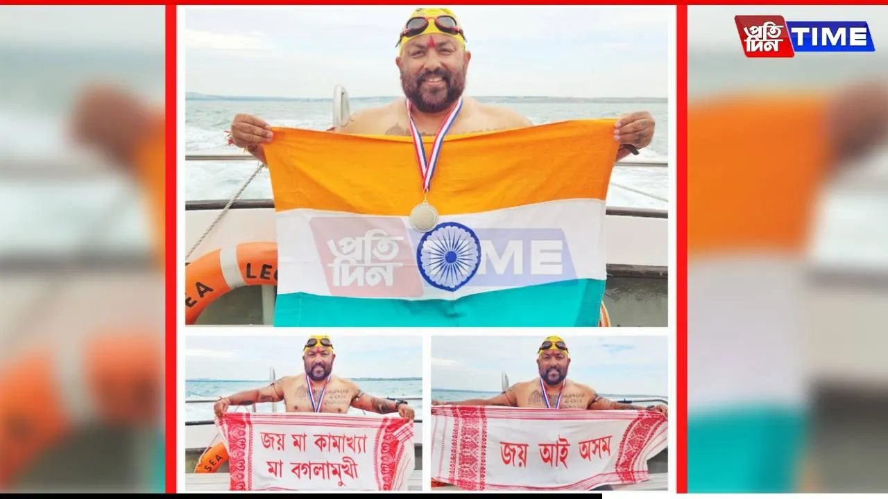 Elvis Ali Hazarika Becomes First Assamese to Swim the English Channel in Relay Mode