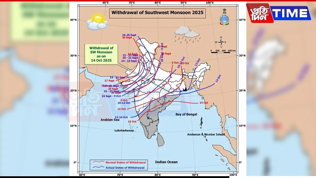 Monsoon Withdraws from Northeast; Light Rain Likely in Isolated Areas