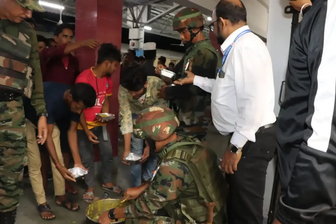 Assam: Security Forces Provide Relief To Stranded Train Commuters In Dima Hasao