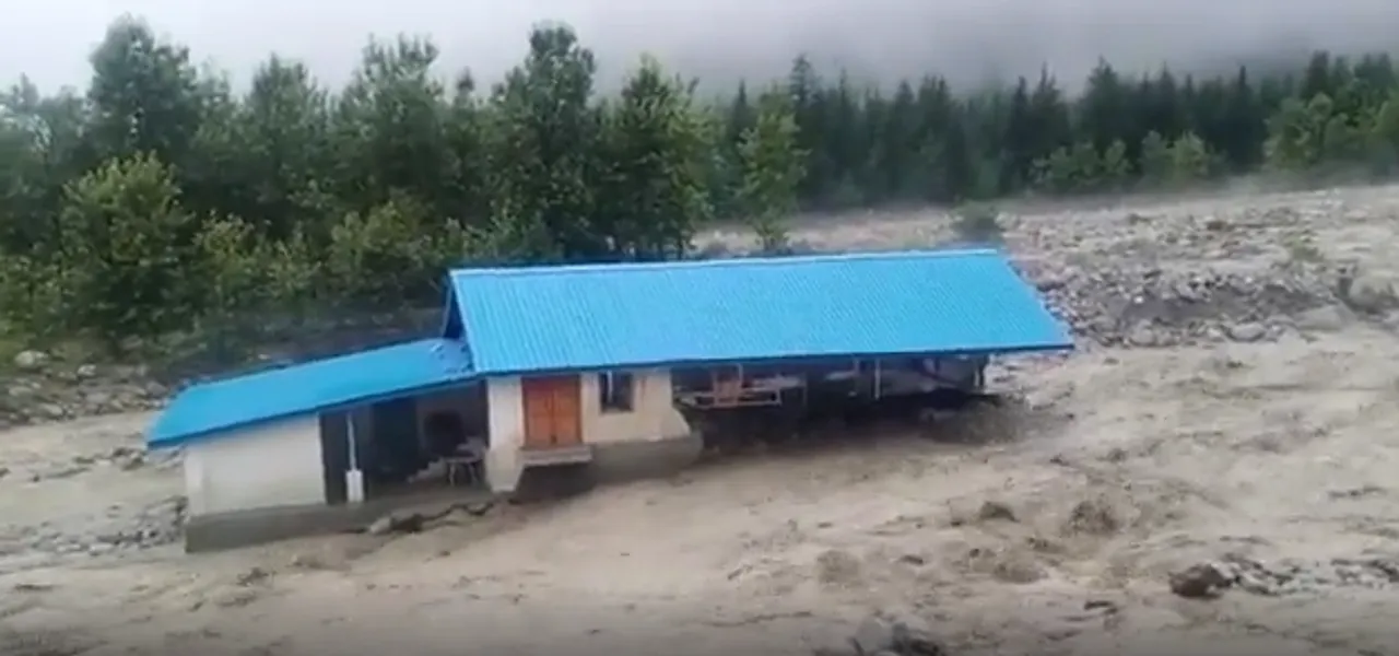 Beas River in Spate After Cloudburst in Himachal Pradesh 