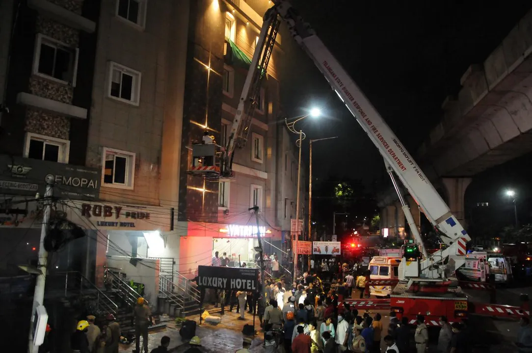 Telangana: 8 Dead, 13 Injured After Fire at E-Bike Showroom Spreads To Hotel