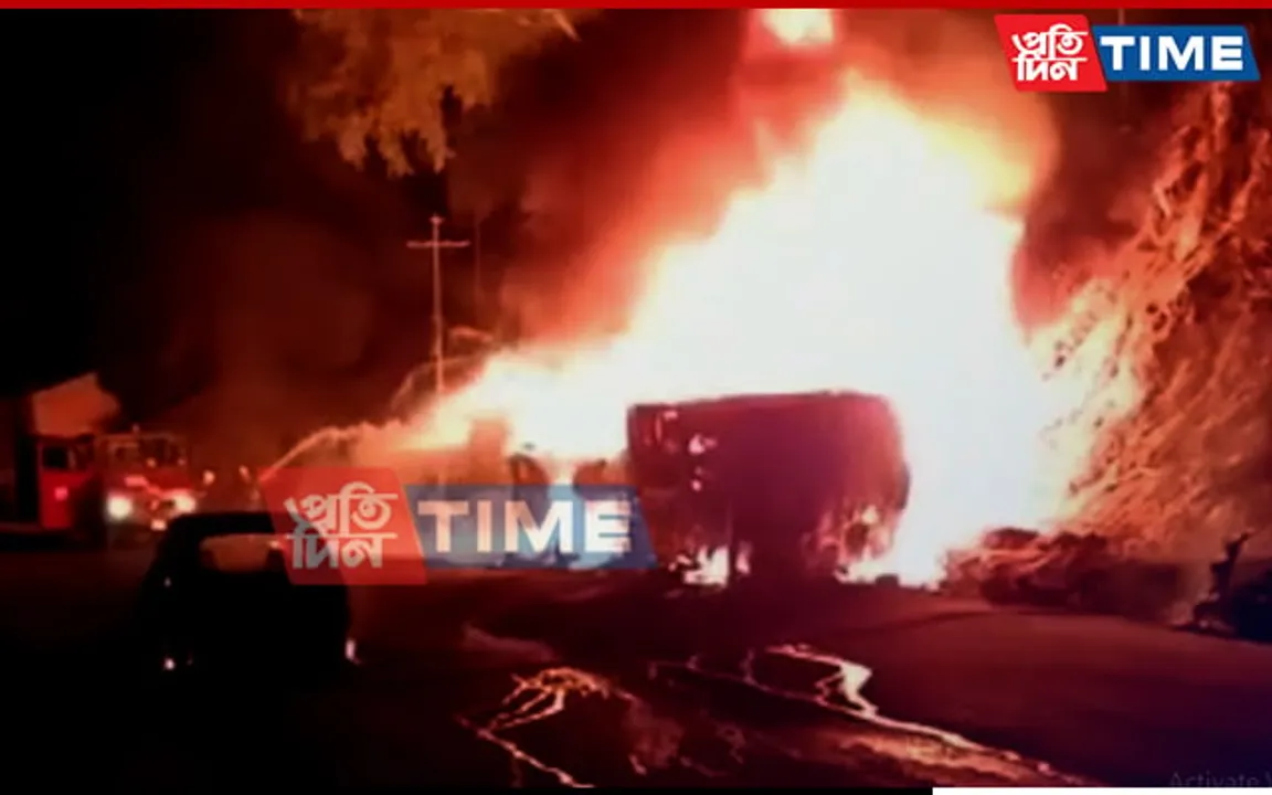 4 Dead, Several Injured after Petrol Tanker Catches Fire in Mizoram