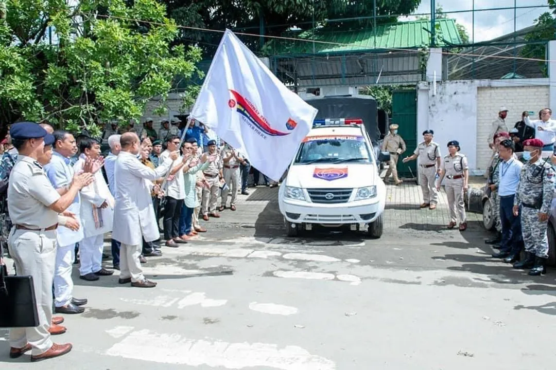 Manipur CM Flags off 12 GPS-Enabled Vehicles for Highway Patrol