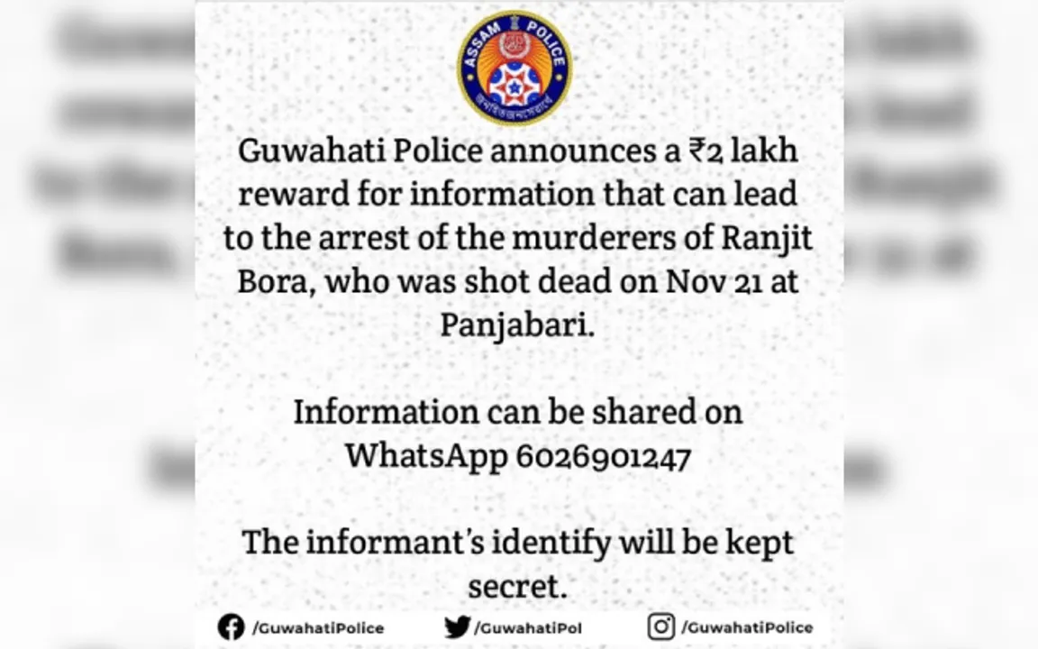 Guwahati Police Declare Rs 2 Lakh Reward For Info On Ranjit Bora's Killers