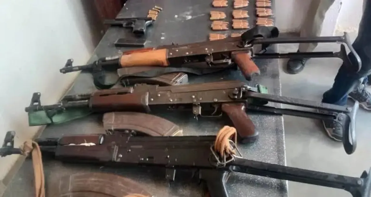 J&K: Huge Cache of Arms Recovered in Bandipora, 2 Suspects Held