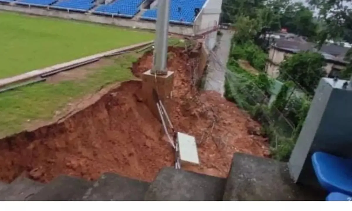 Meghalaya: Portion of PA Sangma Football Stadium Collapses 