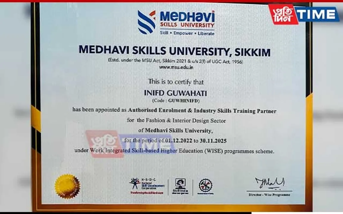 Medhavi Skills University, NSDC & INIFD Signs Tripartite Alliance