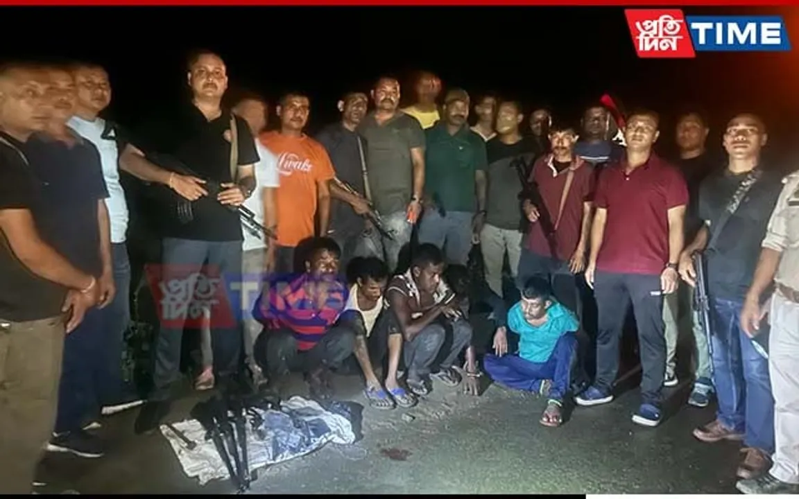 5-Member Dacoit Gang Arrested in Assam's Karimganj, Arms & Ammunition Seized