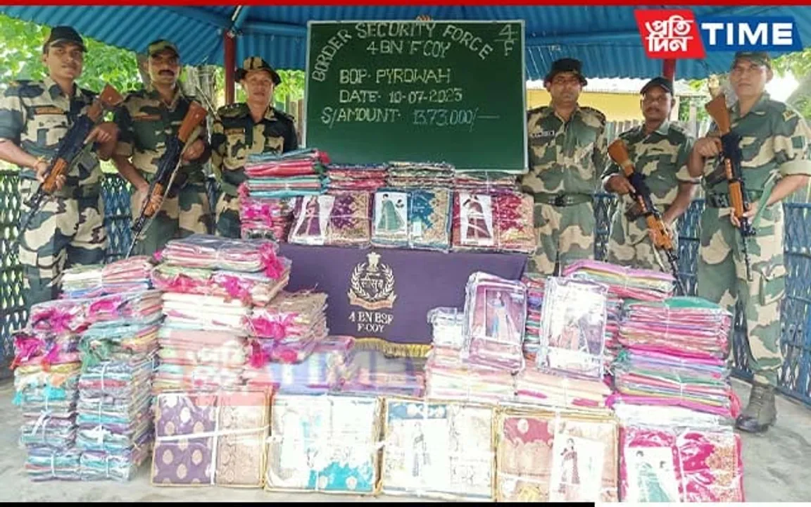 Meghalaya BSF Seized Huge Quantity of Clothing Items Near Indo-Bangla Border