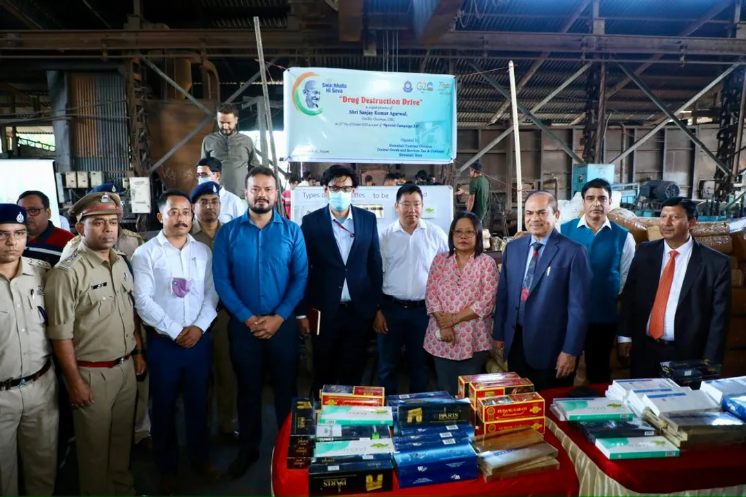 Guwahati: Cigarettes Worth Rs 1.51 Cr, 9000 kg Ganja Destroyed as Part of Campaign 3.0