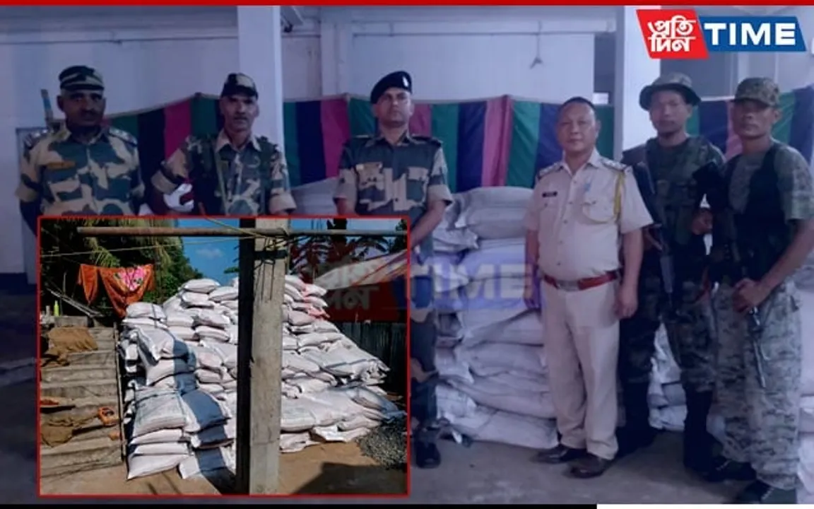 BSF Meghalaya Seized 270 Bags of Sugar on International Border