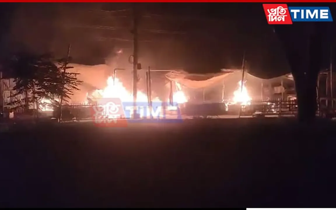 Guwahati: 19 Shops Gutted in Major Market Fire; Arson Suspected
