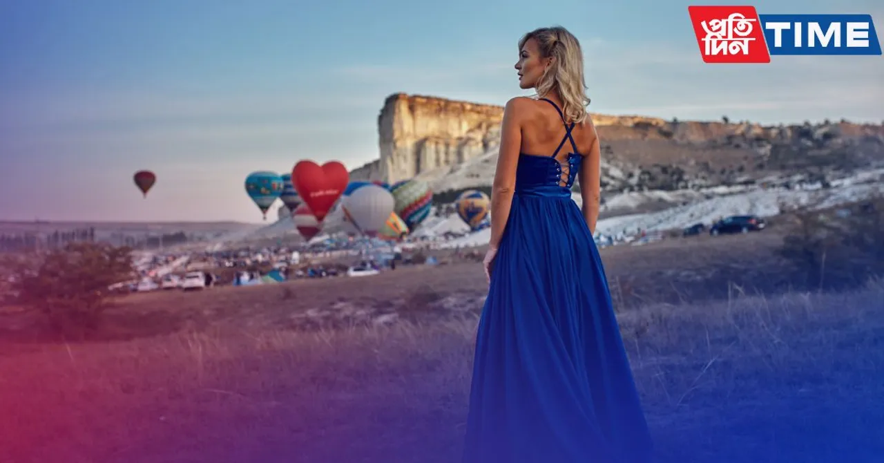 Blue dress captions for Instagram